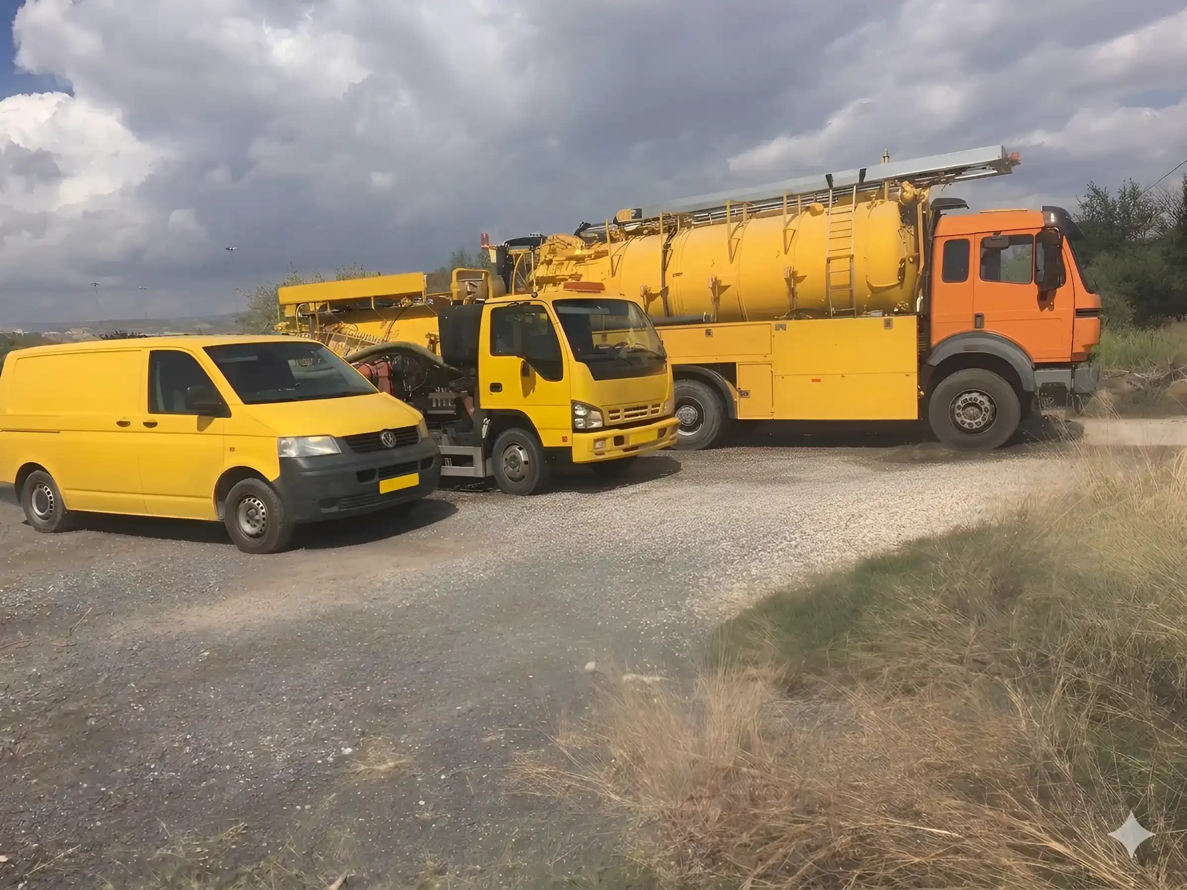 Camiones cisterna de Desatascos Alval listos para servicio urgente en Alicante